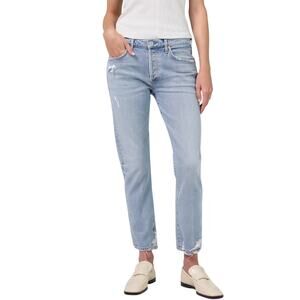 Citizens of Humanity Emerson Slim Boyfriend Jeans Light Wash Distressed Size 30